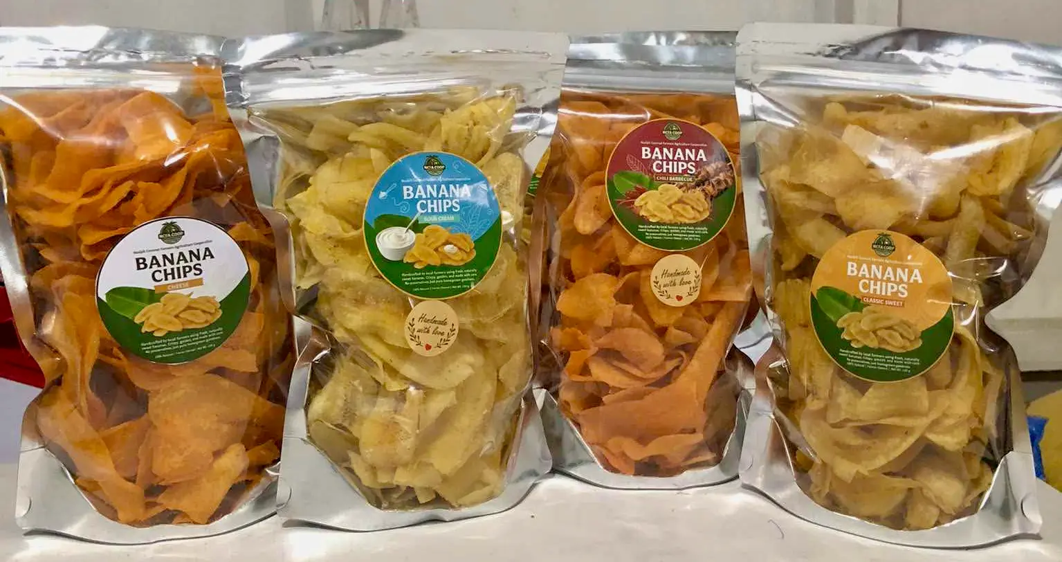 Banana chips produced by NCFA COOP members in Nasipit, Agusan del Norte
