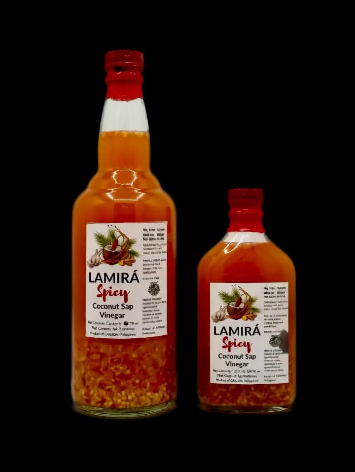 Lamirá spicy coconut sap vinegar produced by NCFA COOP members in Nasipit